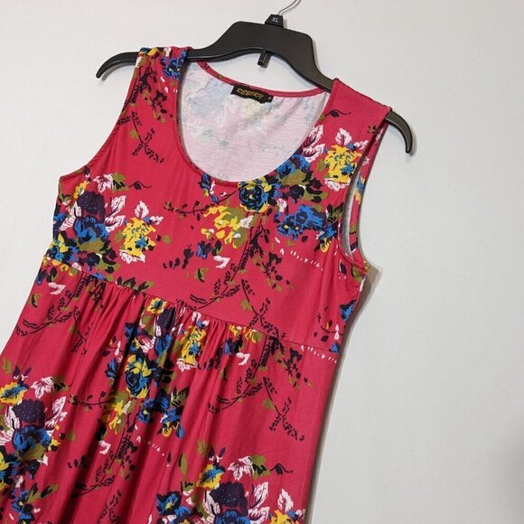 Women's REBORN Pink Floral Sleeveless Mini Tank Dress; Size M - Picture 2 of 6